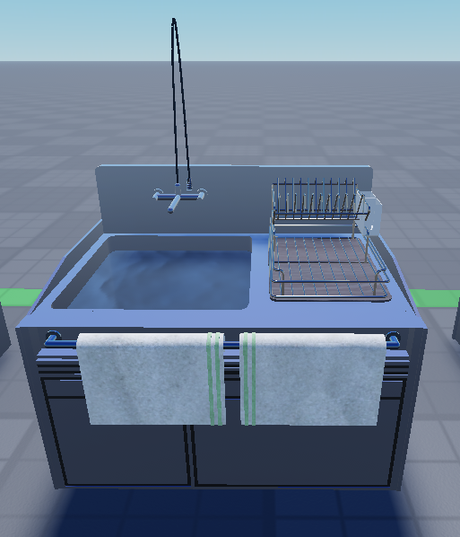 A sink for washing dishes and hands